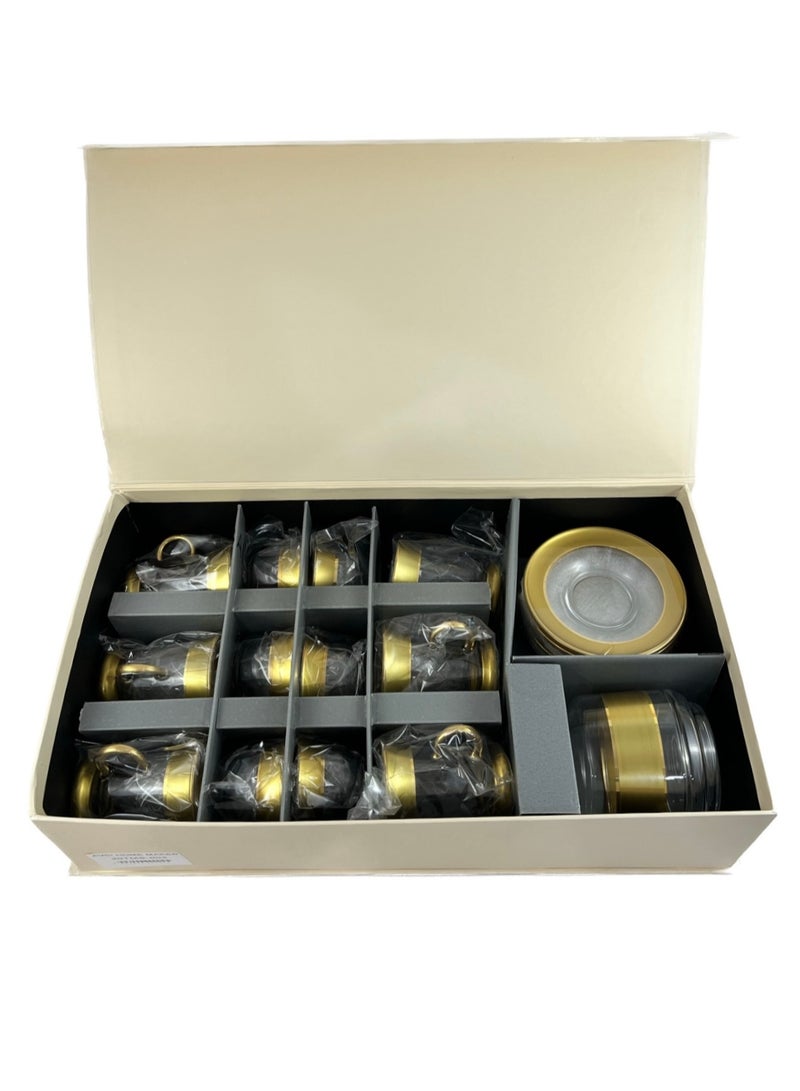 Home Maker طقم شاي زجاجي مكون من 20 قطعة - أكواب شاي وزجاجات شاي وأكواب قهوة وصحون ووعاء سكر بجودة ممتازة - تصميم أنيق للحظات الشاي والقهوة - Image 5