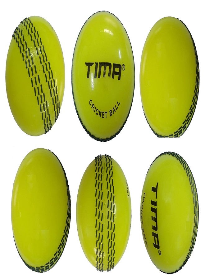 Tima Synthetic Poly Hard Cricket Ball Yellow (Pack of 6 Balls) - Image 3