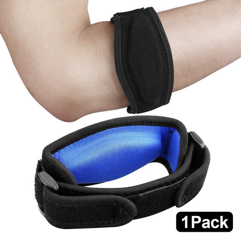 Bingcute Tennis Elbow Support Strap, Adjustable Elbow Brace with Compression Pad for Tennis Elbow, Golfers Elbow, Pain Relief, Men, Women Blue 2 Pack Weather Resistance - Image 2