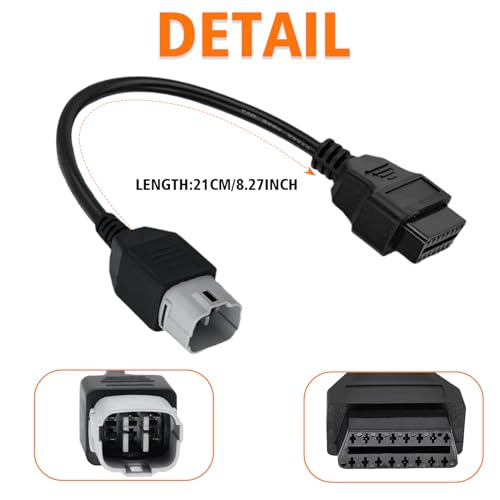AMHTDOL OBD2 Adapter Fit for Suzuki 6 Pin to 16Pin Motorcycle Diagnostic Cable,for GSX-R125/1000R,for GSX-S1000F,for GSX-S 125/750 Motorbike ECU Programming,Work with ELM327 Obdii Code Reader/Scanner - Image 5