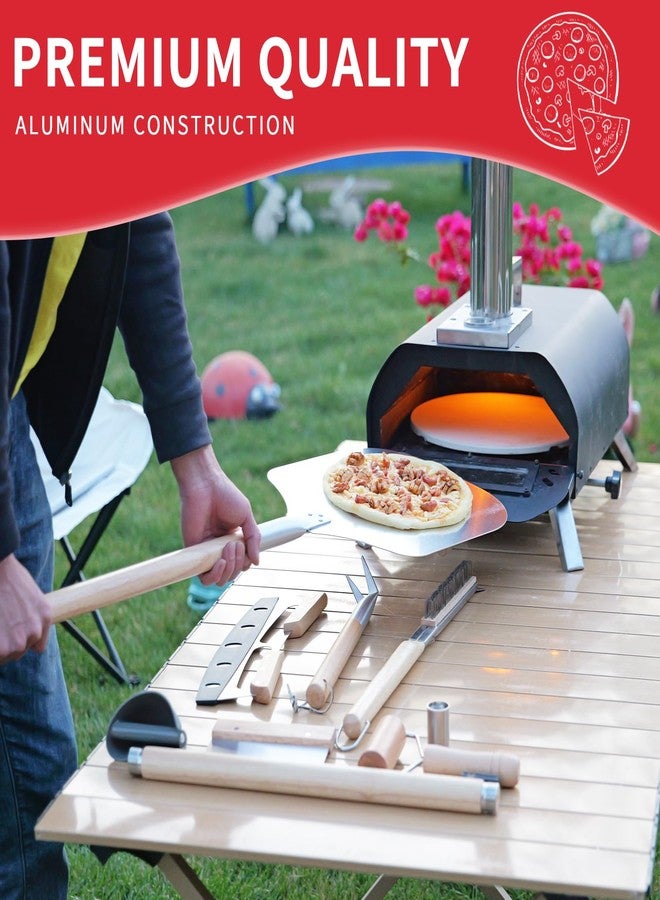 Fortune teller 7PCS Pizza Oven Accessories Kit - Premium Pizza Making Tools Set for Home & Outdoor Ovens - Includes Pizza Peel, Oven Brush, Bubble Popper Turner, Rocker Cutter, Dough Roller & Scraper - Image 5