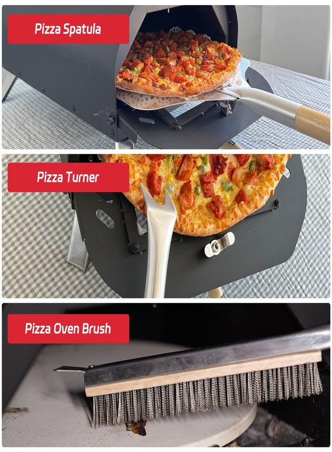 Fortune teller 7PCS Pizza Oven Accessories Kit - Premium Pizza Making Tools Set for Home & Outdoor Ovens - Includes Pizza Peel, Oven Brush, Bubble Popper Turner, Rocker Cutter, Dough Roller & Scraper - Image 3