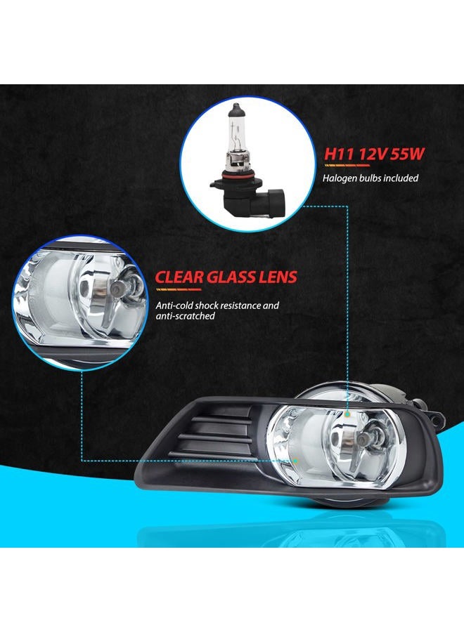 SPIEGEER Fog Lights Assembly for 2007 2008 2009 Toyota Camry Fog Lamps Replacement Kits with Switch & Wiring H11 12V 55W Halogen Bulbs Clear Lens - Image 4