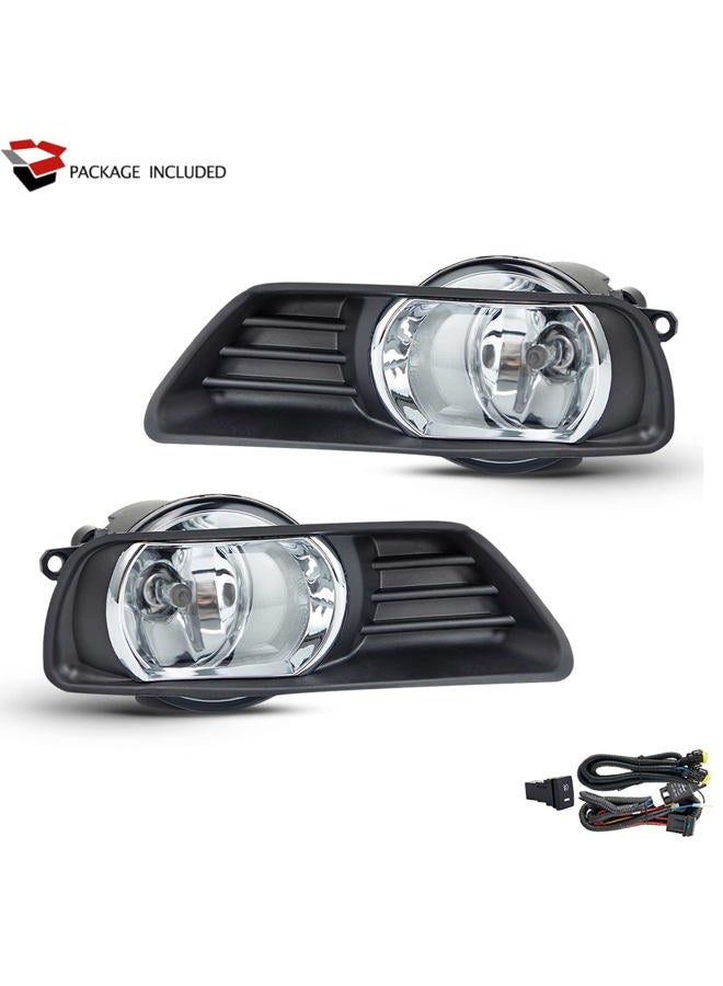 SPIEGEER Fog Lights Assembly for 2007 2008 2009 Toyota Camry Fog Lamps Replacement Kits with Switch & Wiring H11 12V 55W Halogen Bulbs Clear Lens - Image 2