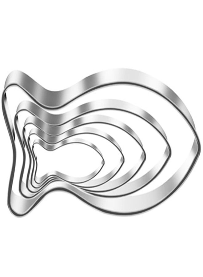 IShang Large Size Fish Shaped Cookie Cutter Set of 5 pcs, Stainless Steel Jesus Fish Fondant Cutters for Baking Clay DIY - Image 4
