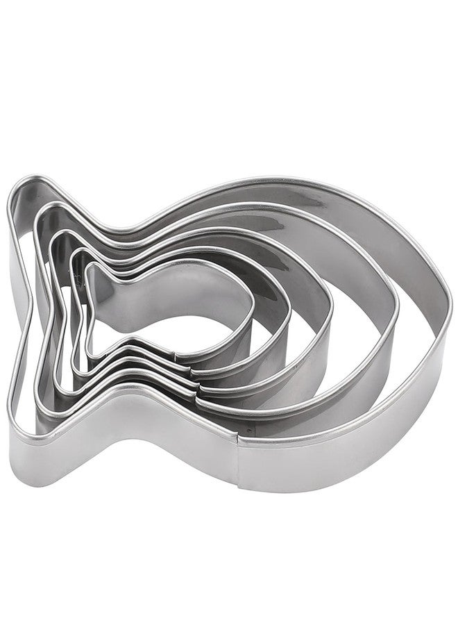 IShang Large Size Fish Shaped Cookie Cutter Set of 5 pcs, Stainless Steel Jesus Fish Fondant Cutters for Baking Clay DIY - Image 2