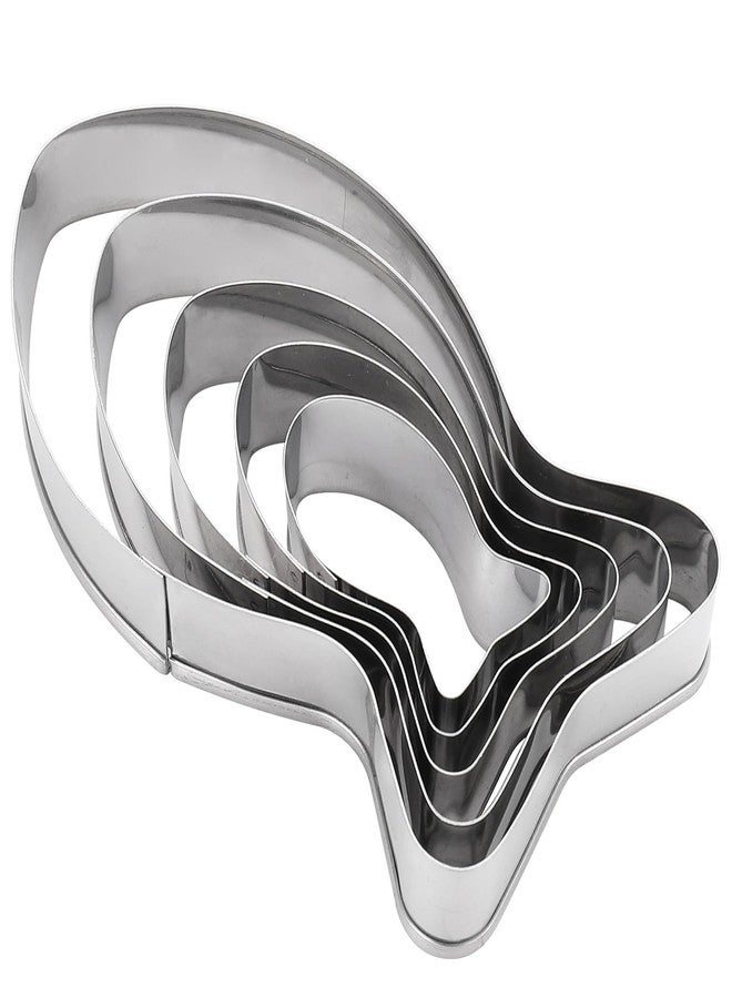 IShang Large Size Fish Shaped Cookie Cutter Set of 5 pcs, Stainless Steel Jesus Fish Fondant Cutters for Baking Clay DIY - Image 1