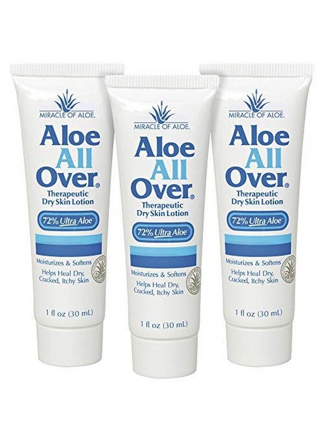 Miracle of Aloe - Aloe All Over 72% Aloe Dry Skin Lotion 3Pack 1 Ounce Tube - Image 1