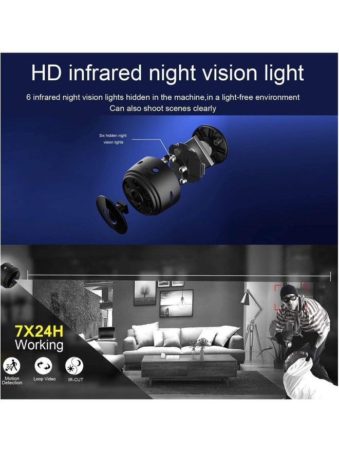 WiFi Mini Magnetic  Wireless Spy Hidden HD 1080P Small Portable Round Camera, Indoor Security Camera, Motion Detection, Instant Notifications Night Vision Camera