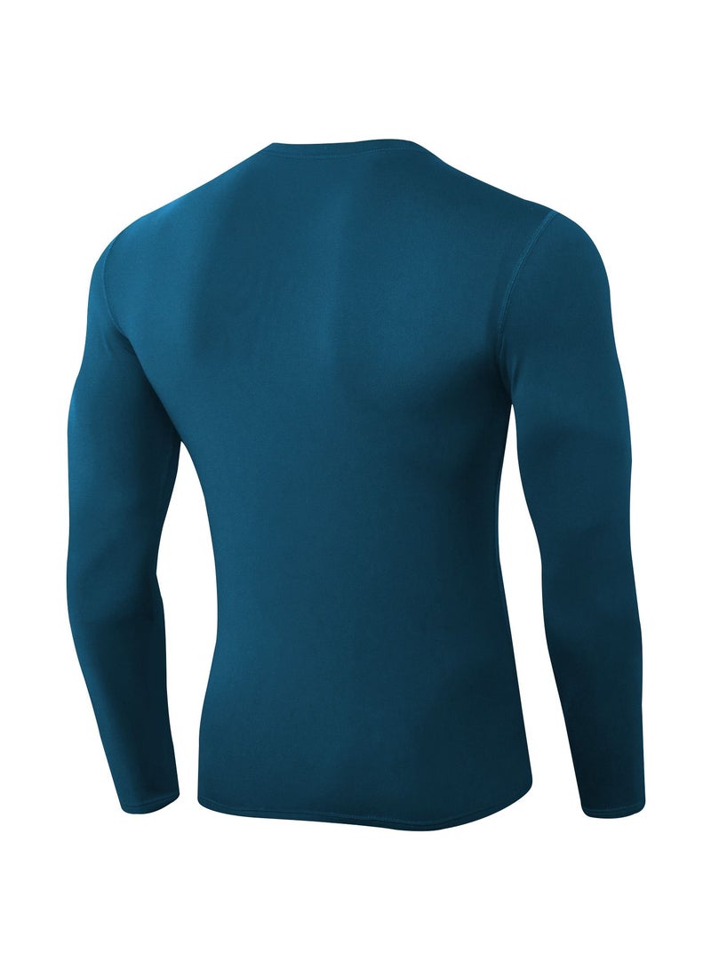 نيبمينينت Men Quick Dry Breathable Long Sleeve Shirt Blue - Image 2