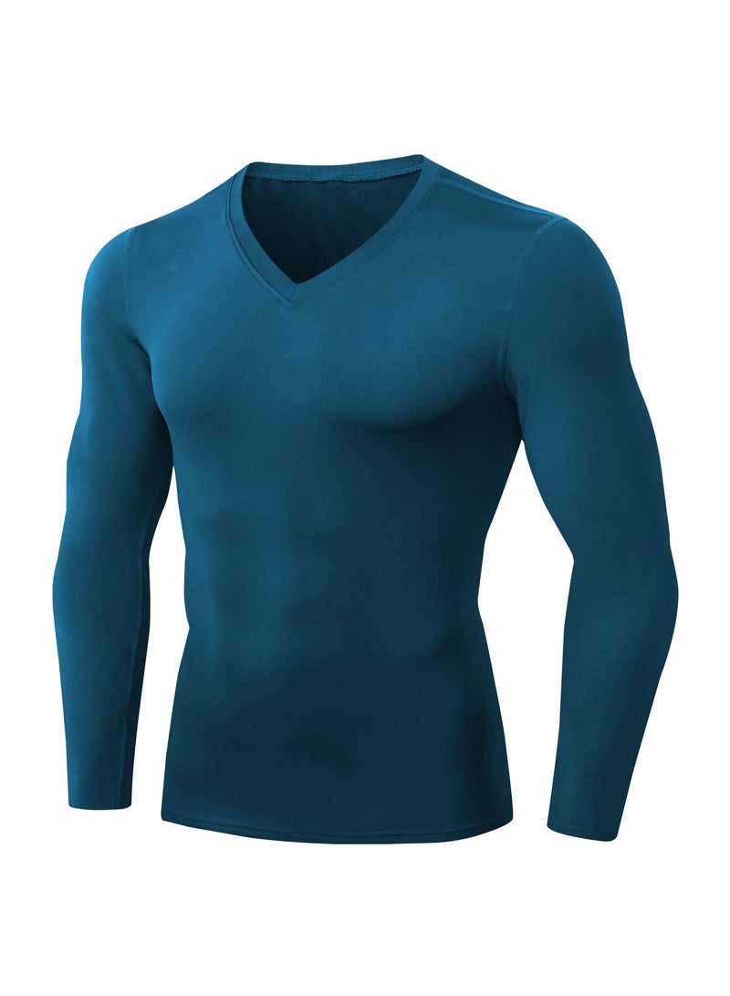 نيبمينينت Men Quick Dry Breathable Long Sleeve Shirt Blue - Image 1