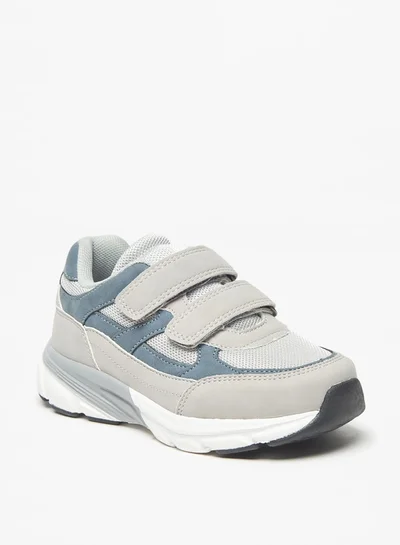جونيورز Mesh Panelled Sneakers with Hook and Loop Closure