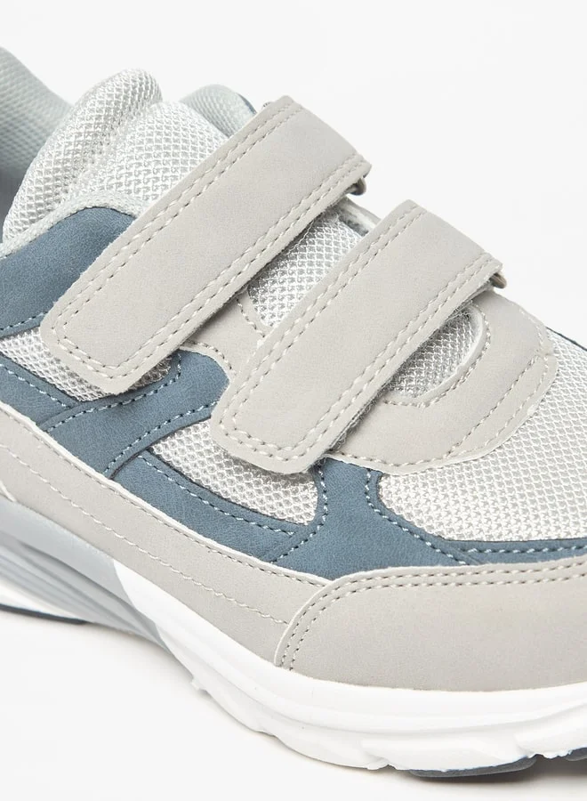 جونيورز Mesh Panelled Sneakers with Hook and Loop Closure