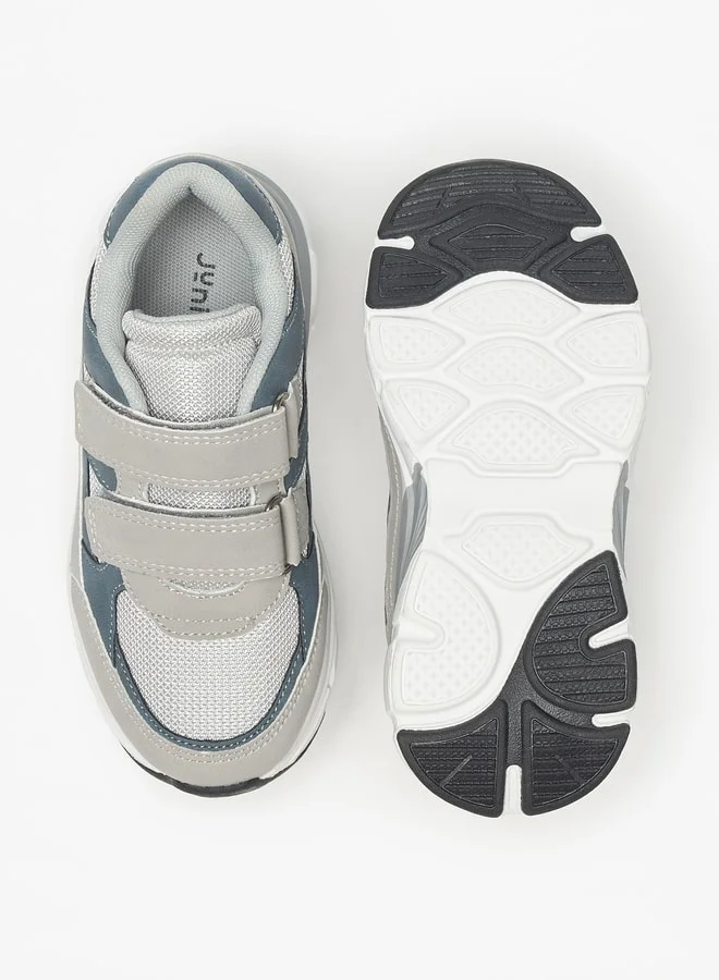 جونيورز Mesh Panelled Sneakers with Hook and Loop Closure
