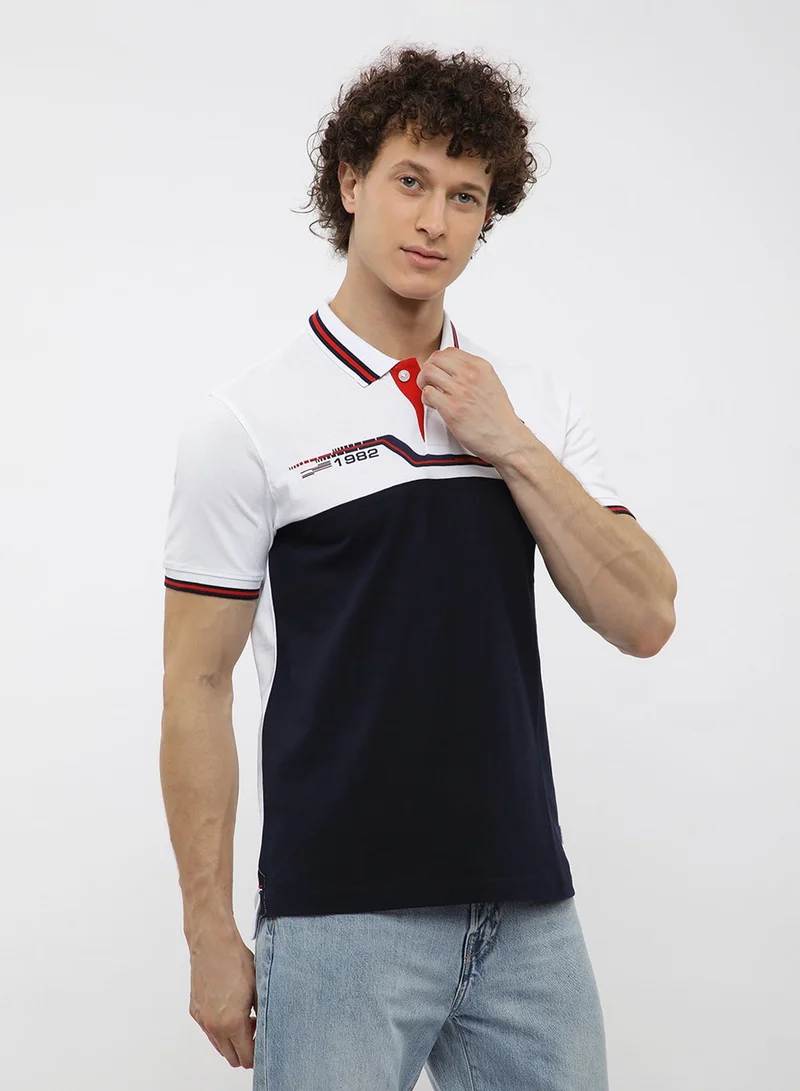 BEVERLY HILLS POLO CLUB  Logo Colorblock Polo for Men | Best Price UAE