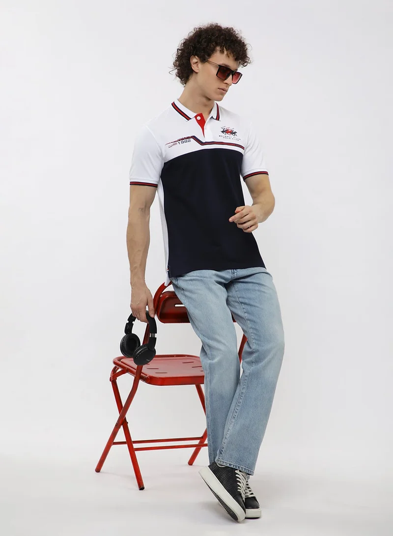 BEVERLY HILLS POLO CLUB  Logo Colorblock Polo for Men | Best Price UAE