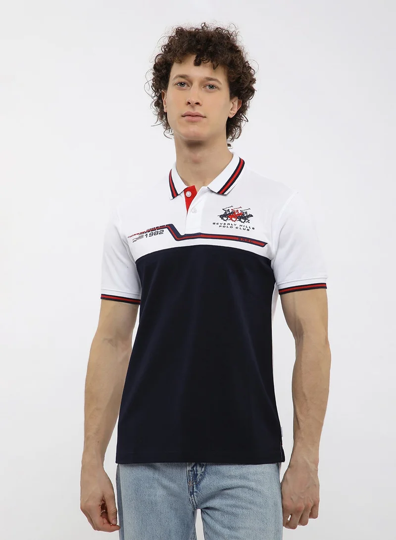 BEVERLY HILLS POLO CLUB Logo Colorblock Polo