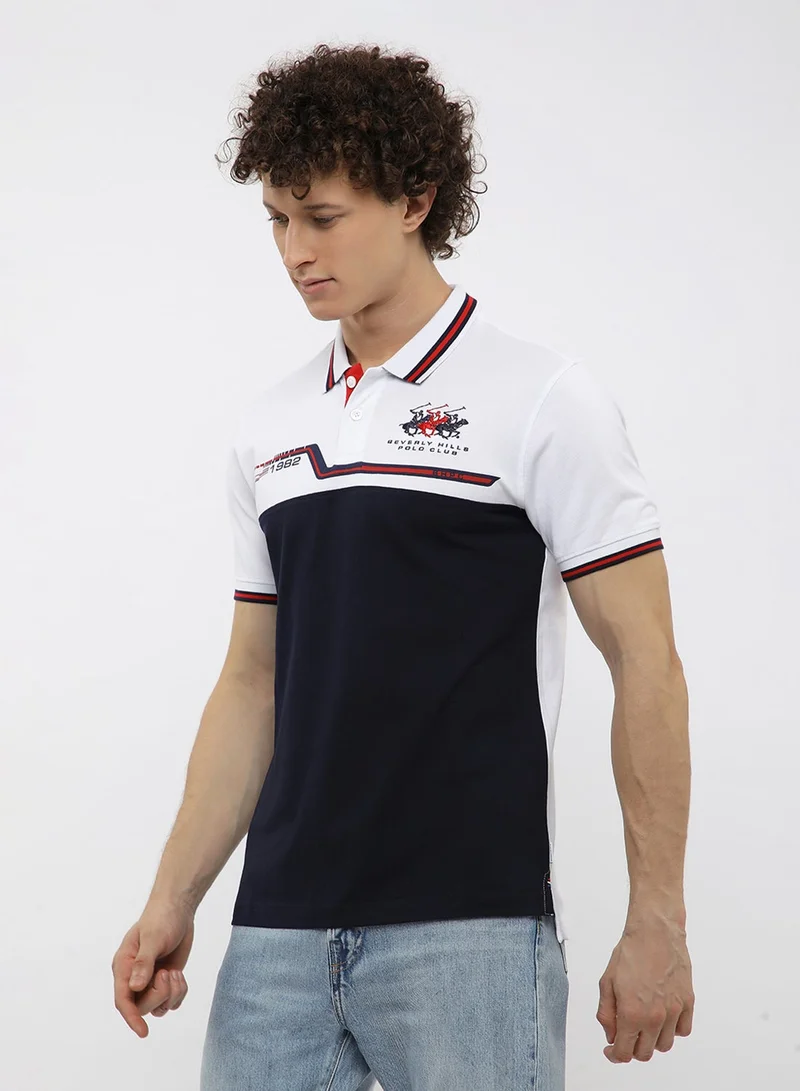 BEVERLY HILLS POLO CLUB  Logo Colorblock Polo for Men | Best Price UAE
