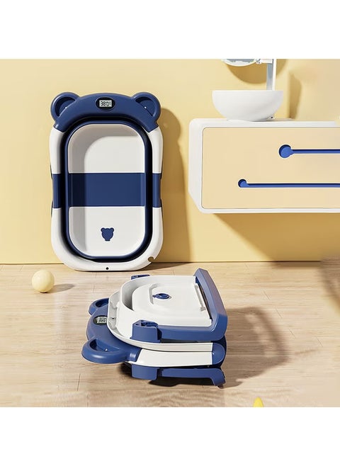 Collapsible Baby Bathtub Portable Travel Infant Tub Blue