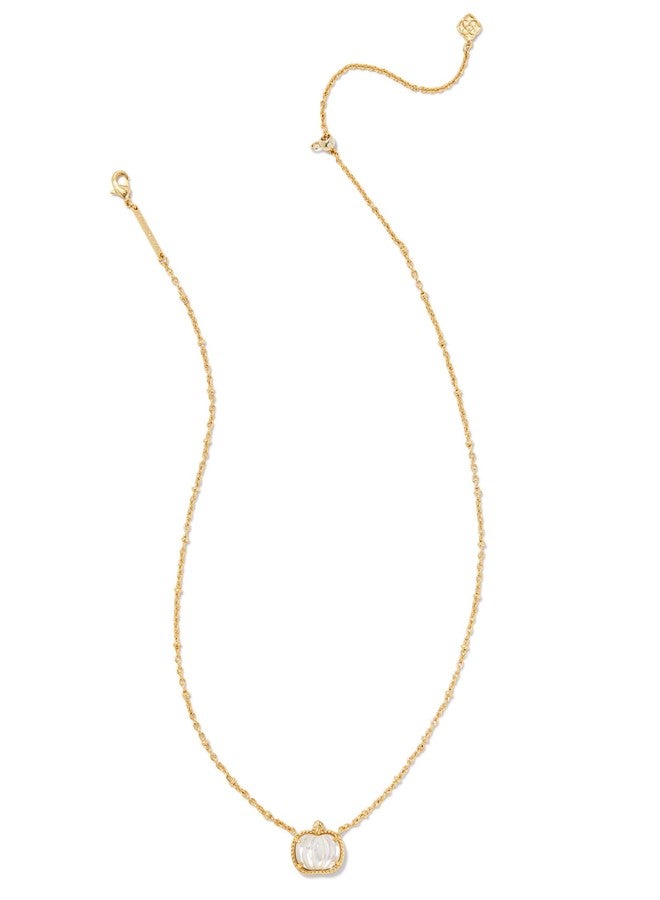 Kendra Scott Pumpkin Short Pendant Necklace in 14k Gold-Plated Brass, Ivory Mother of Pearl, Fashion Jewelry for Women - Image 2