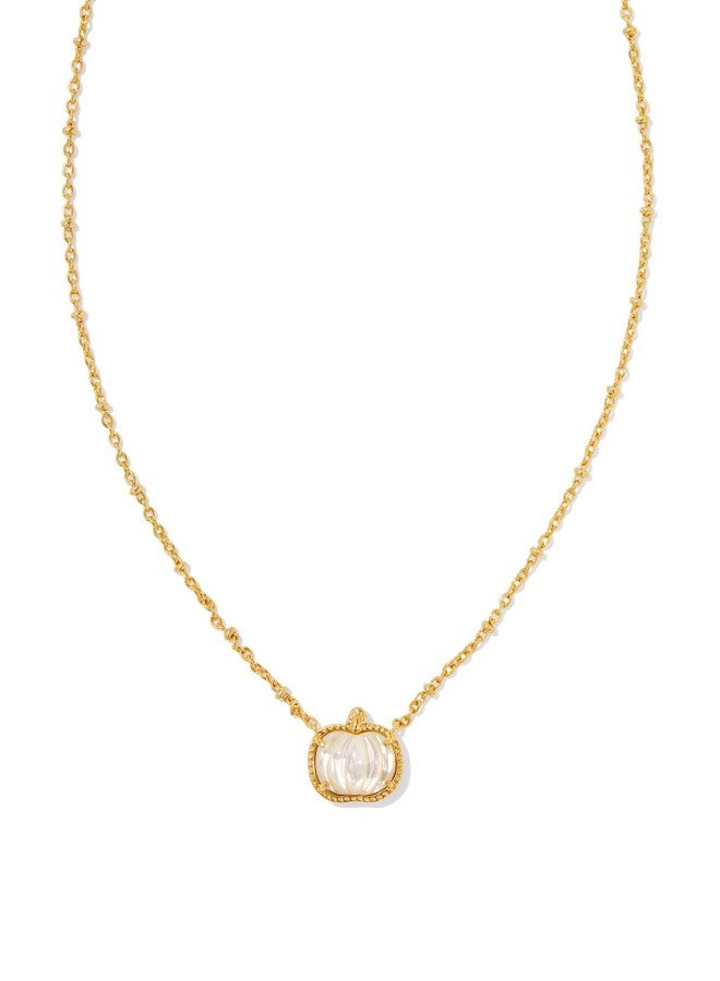 Kendra Scott Pumpkin Short Pendant Necklace in 14k Gold-Plated Brass, Ivory Mother of Pearl, Fashion Jewelry for Women - Image 1