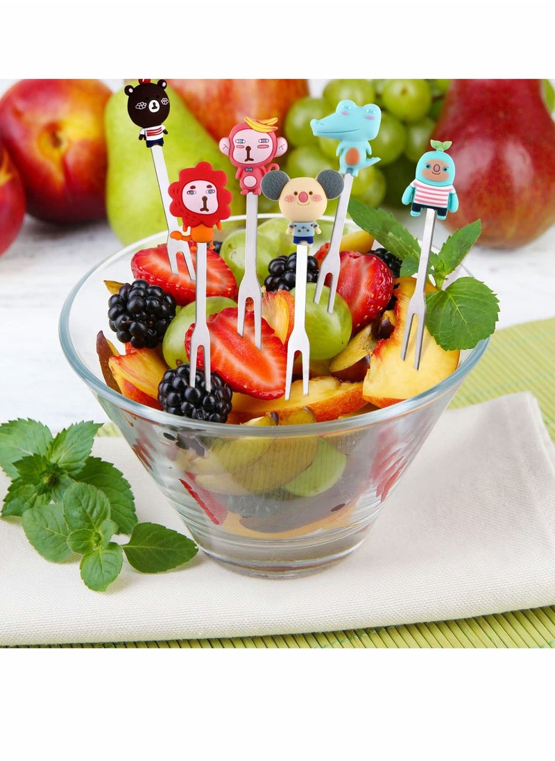 Fruit Fork, Cartoon Animal Silicone Handle Stainless Steel Kids Salad Reusable with Ceramic Storage Jar Food Toothpicks Suitable for Dessert Snacks - pzsku/Z774207628CF96C584BA7Z/45/_/1722791213/7804205c-5033-48be-8666-293bf91a12f4