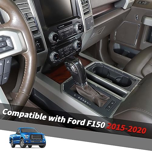 Jimen Compatible with Ford F150 2015-2020, Gear Shift Knob Cover Interior Trim Accessories (Carbon Fiber) - Image 2