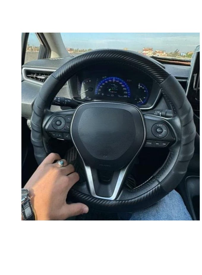 Carbon fiber steering wheel d shaped cover - Image 1