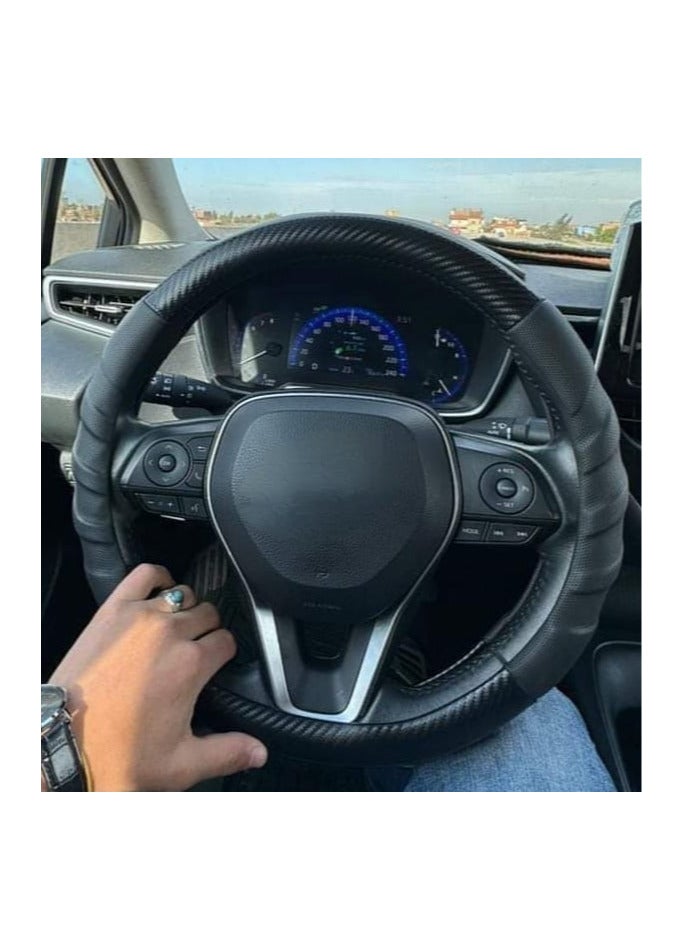 Carbon fiber steering wheel d shaped cover - Image 2