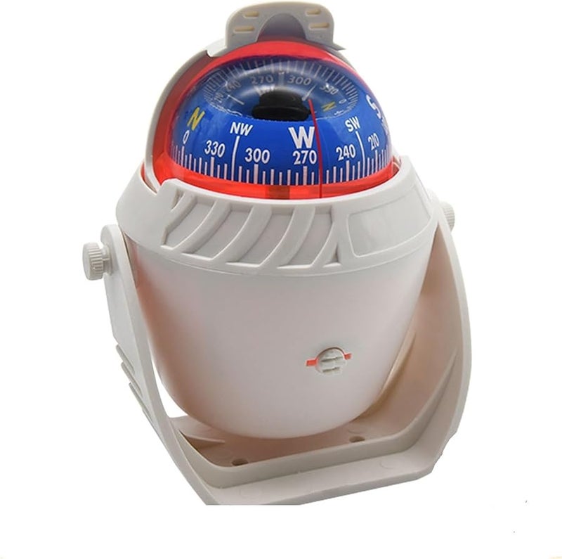 White Waterproof Marine Boat Compass with LED Light Nautical Sea Navigation Tool - Image 2