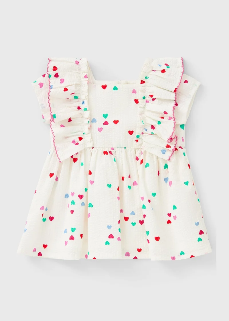 ماتلان Baby Cream Heart Frill Woven Dress