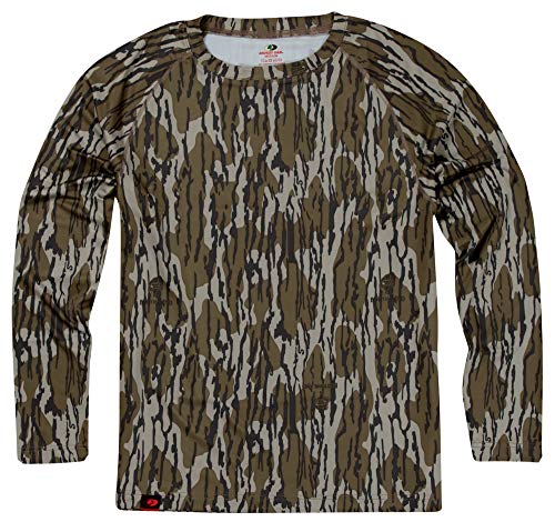 Mossy Oak Mens Hunting Shirt Camo Clothes Long Sleeve Medium Original Bottomland - Image 1