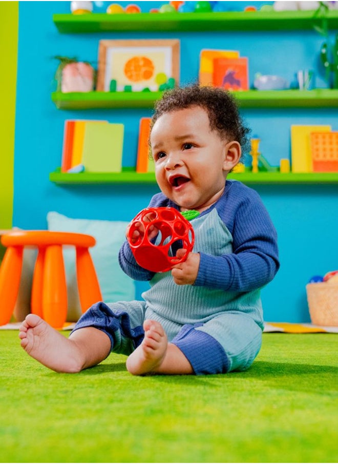 Bright Starts - Oball Easy Grasp Red Apple Teether Toy, Hold My Own Collection - Image 1