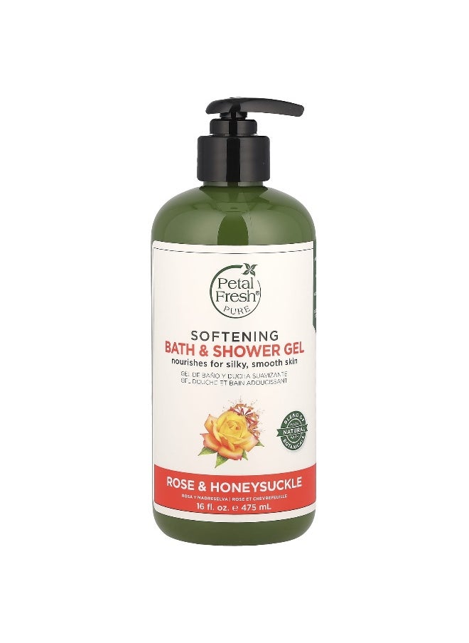 Petal fresh Petal Fresh, Softening Bath & Shower Gel, Rose & Honeysuckle, 16 fl oz (475 ml)  - Image 1