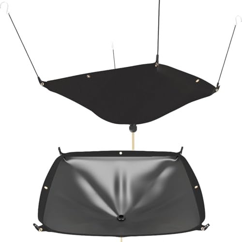 MOOFI Roof Leak Diverter Tarp with 10ft Drain Hose 420D Oxford Fabric Ceiling Leak Catcher Rainwater Collector 5ft x 5ft Emergency Roof Leaks Warehouse Shop Garage Office Outdoor Black
