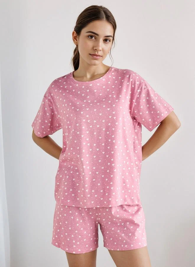 سبلاش فيڤ طقم بيجامة قطنية تي شيرت وشورت