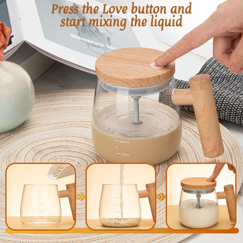 RAIYARAJ Self Steering Mug 400ML USB Charging High Speed Mixing Cup High Borosilicate Glass Mixing Coffe Mug Glass Automatic Steering Cup for CoffeMilkProtein Powder at HomeOfficeTravel - Image 3