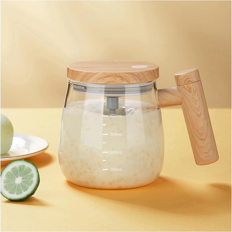 RAIYARAJ Self Steering Mug 400ML USB Charging High Speed Mixing Cup High Borosilicate Glass Mixing Coffe Mug Glass Automatic Steering Cup for CoffeMilkProtein Powder at HomeOfficeTravel - Image 1