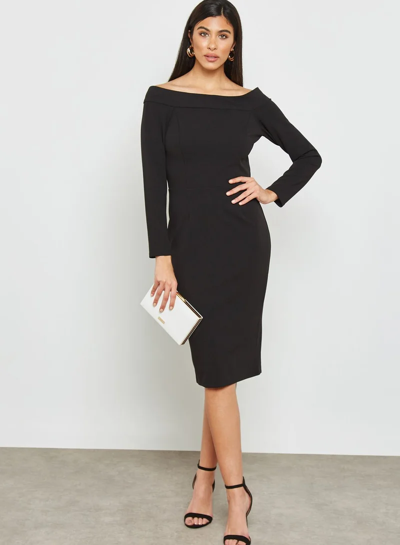 Wallis Bardot Long Sleeve Midi Dress