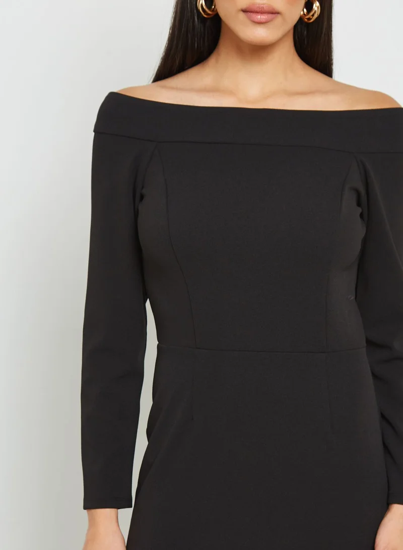 Wallis Bardot Long Sleeve Midi Dress