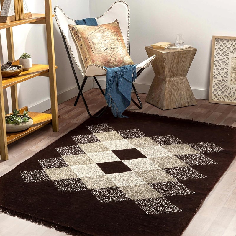 BSB HOME Designer Superfine Chenille Carpet | 500 GSM Velvet Carpet/Area Rug/Durries with Fine Gold Yarn for Living Room, Bedroom, Runner| 122 x 183 cm or 4x6 ft, Brown - Image 1