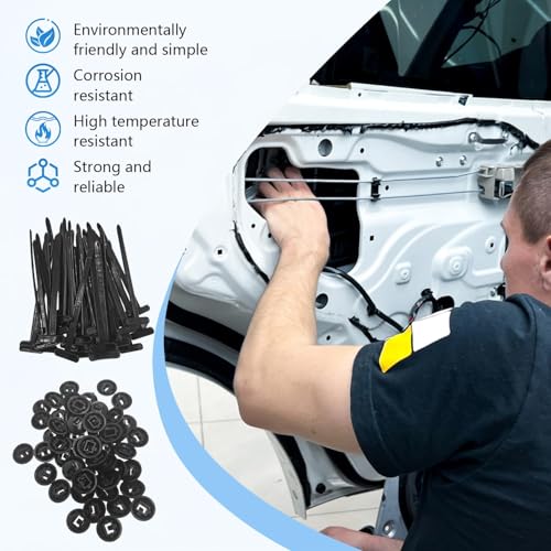 DIANZHU 30PCS Nylon Universal Cable Tie Buckle,heavy duty self-locking zip ties holder,Multipurpose Plastic Cable Ties Tool UV Resistant Zipties for Car Daily Repair - Image 2