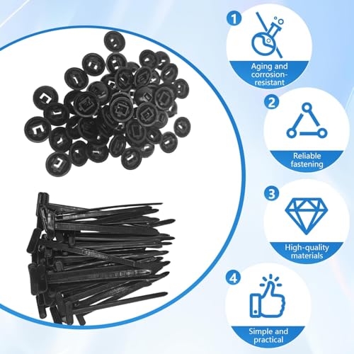 DIANZHU 30PCS Nylon Universal Cable Tie Buckle,heavy duty self-locking zip ties holder,Multipurpose Plastic Cable Ties Tool UV Resistant Zipties for Car Daily Repair - Image 3