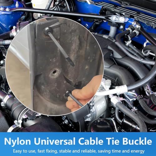 DIANZHU 30PCS Nylon Universal Cable Tie Buckle,heavy duty self-locking zip ties holder,Multipurpose Plastic Cable Ties Tool UV Resistant Zipties for Car Daily Repair - Image 4