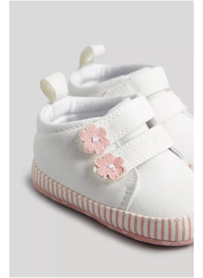 mothercare White Floral Pram Trainers