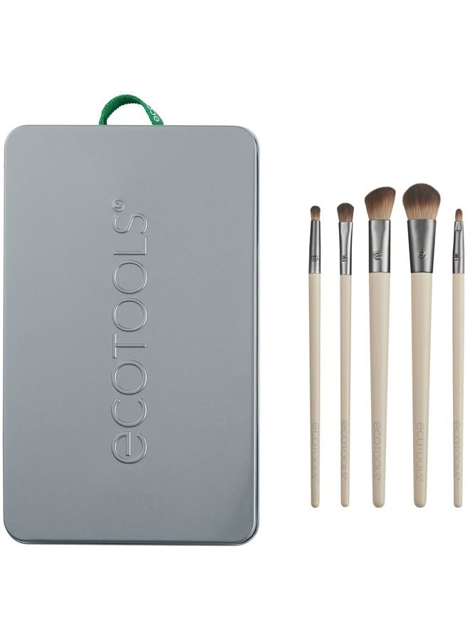 Ecotools Daily Defined Eye Makeup Brush Kit, Travel Friendly, Versatile Eye Makeup Looks, Convenient Makeup Tools On-The-Go, For Eyeshadow & Eye Liner, Eco-Friendly Makeup Brushes, 6 Piece Set - Image 1