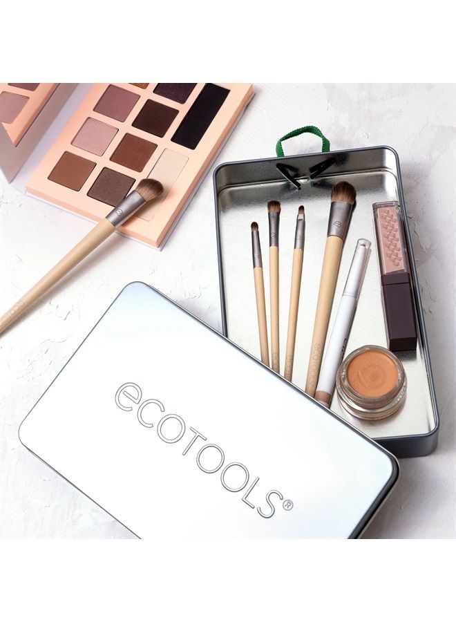 Ecotools Daily Defined Eye Makeup Brush Kit, Travel Friendly, Versatile Eye Makeup Looks, Convenient Makeup Tools On-The-Go, For Eyeshadow & Eye Liner, Eco-Friendly Makeup Brushes, 6 Piece Set - Image 5