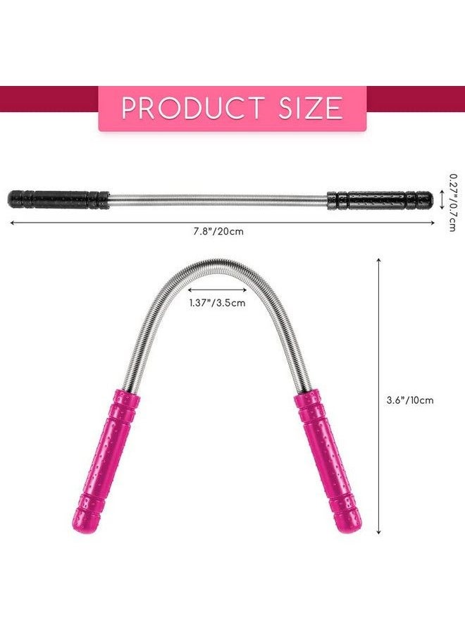 Goho - 2 Pieces Facial Hair Remover Spring Eyebrow Face Epilator Threading Tool Remove Hair From Upper Lip Chin Cheeks And Neck For Women Girls Or Men (Black Rose Red) - Image 1