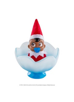 The Elf on the Shelf The Elf on the Shelf Frost Pips Mini Blooms Elf Baby Boy with Brown Eyes - Includes Frost Flower Cradle - for Ages 3 Years and Above  - Image 1