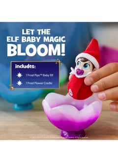 The Elf on the Shelf The Elf on the Shelf Frost Pips Mini Blooms Elf Baby Boy with Brown Eyes - Includes Frost Flower Cradle - for Ages 3 Years and Above  - Image 4